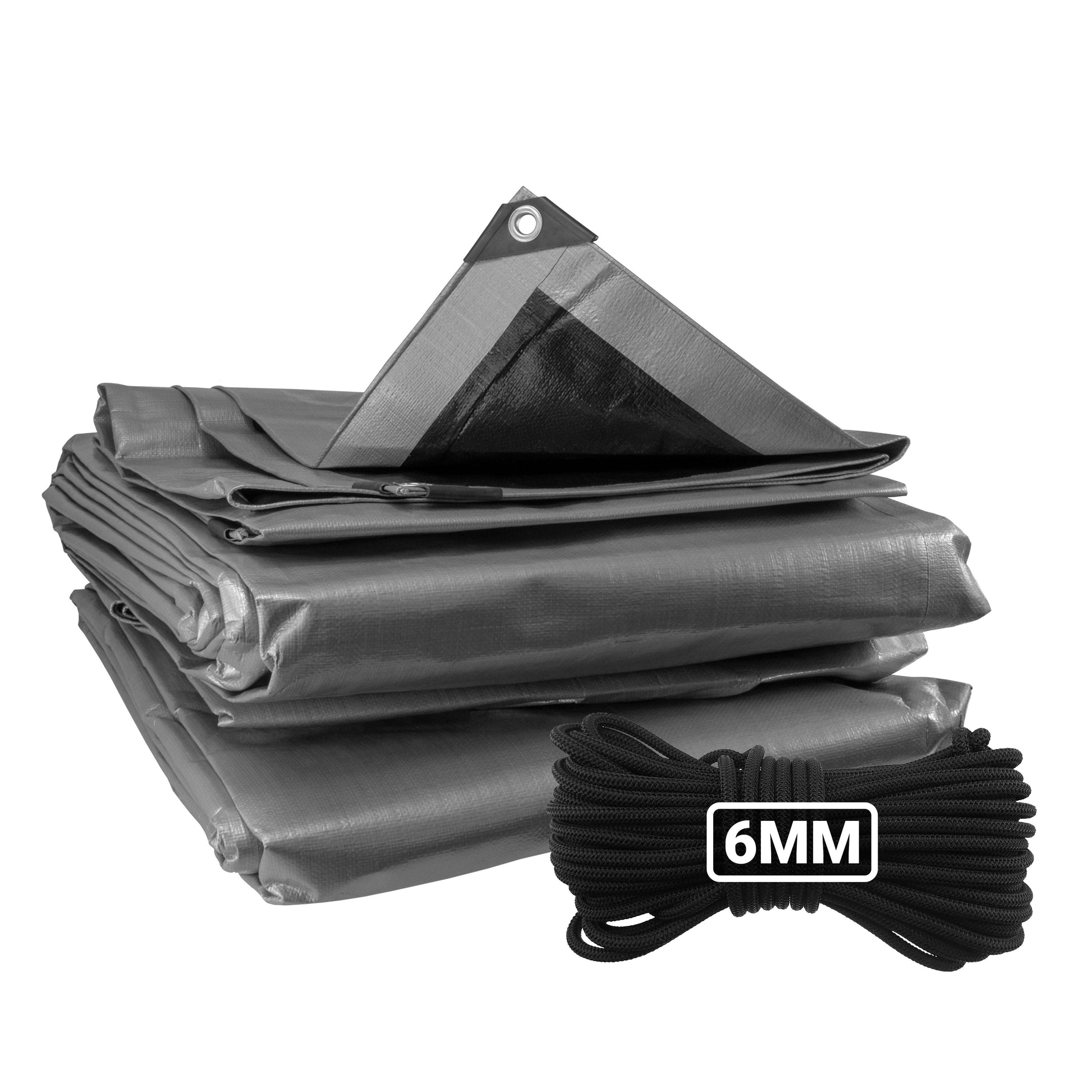 Silver XL-Grade Tarpaulin with 10 Metres of 6mm Bungee Rope - Best4Trade-Retail Tarpaulins
