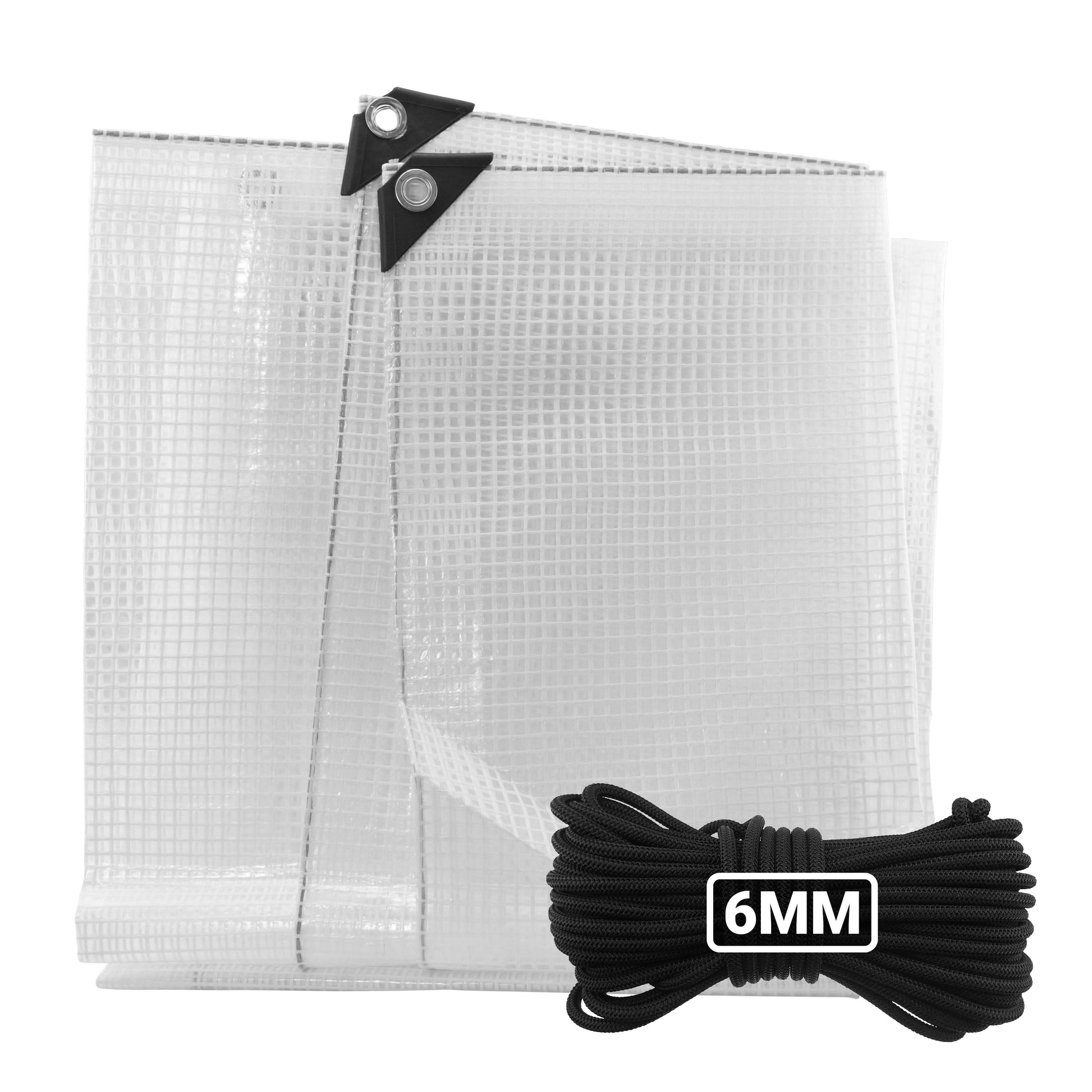 Clear XL-Grade Tarpaulin with 10 Metres of 6mm Bungee Rope - Best4Trade-Retail Tarpaulins