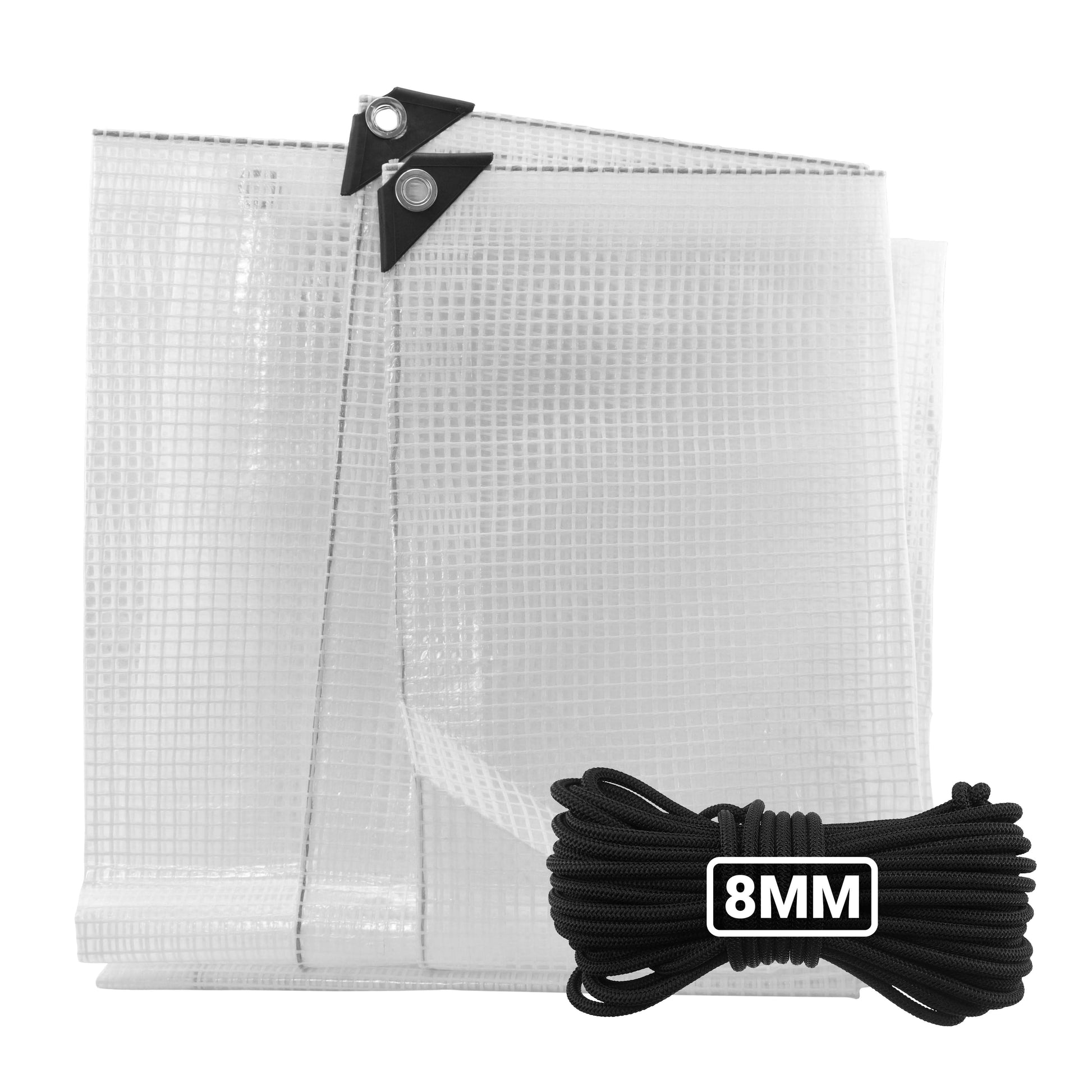 Clear XL-Grade Tarpaulin with 10 Metres of 8mm Bungee Rope - Best4Trade-Retail Tarpaulins