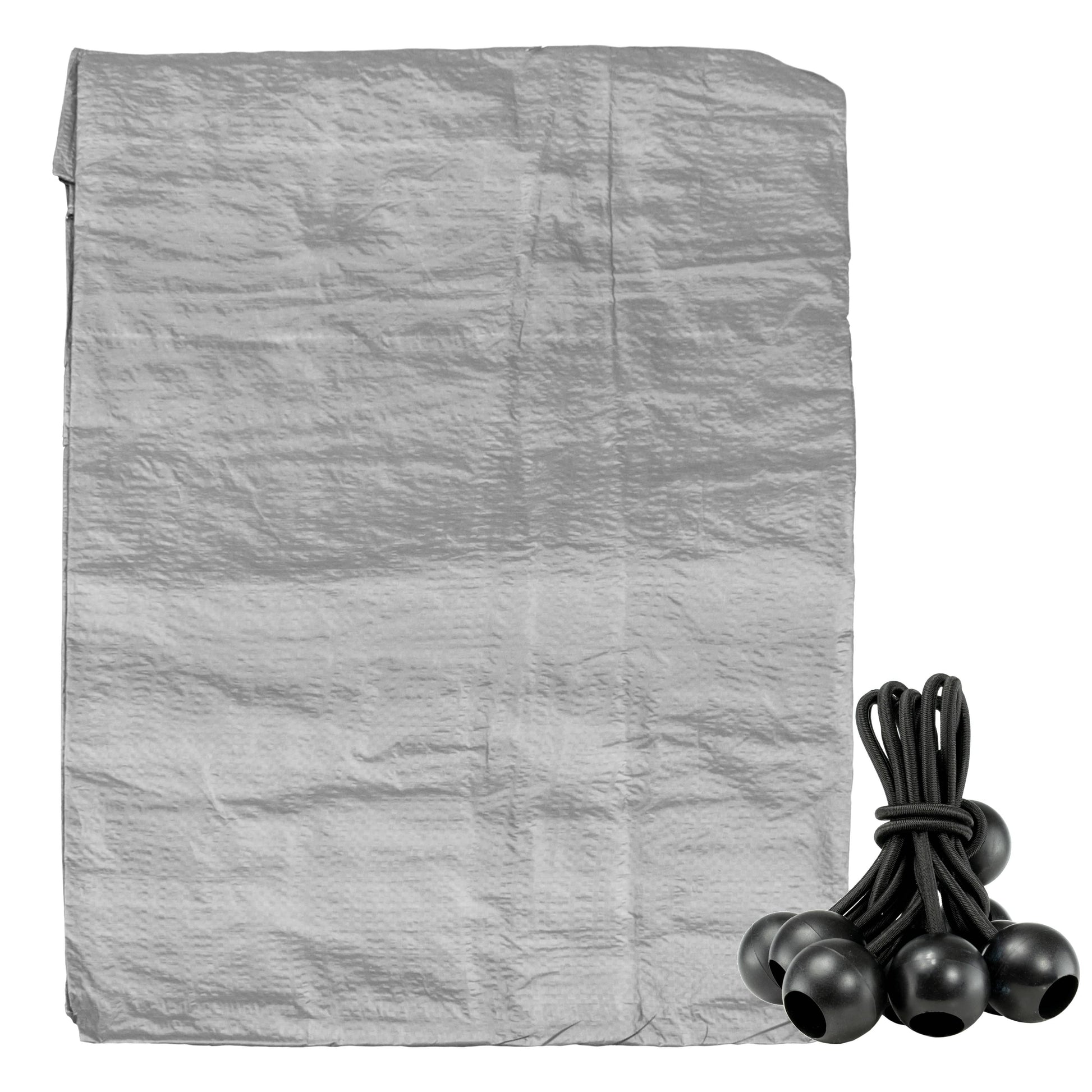 Grey S-Grade Tarpaulin with 10 x 6" Bungee Balls (Black) - Best4Trade-Retail Tarpaulins