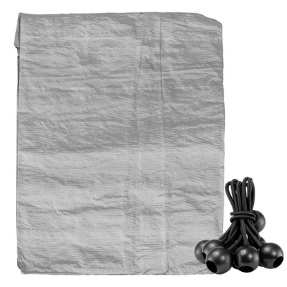 Grey S-Grade Tarpaulin with 10 x 6" Bungee Balls (Black) - Best4Trade-Retail Tarpaulins