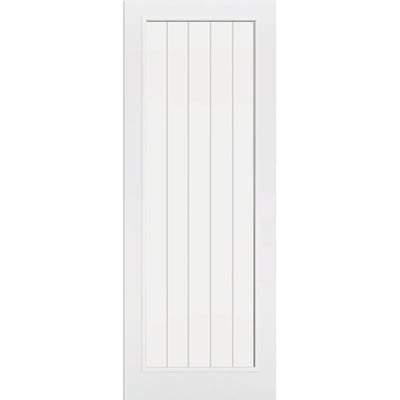 Moulded Textured Vertical White Primed 1 Glazed Clear With Frosted Lines Light Panel - 1981mm x 686mm - LPD Doors