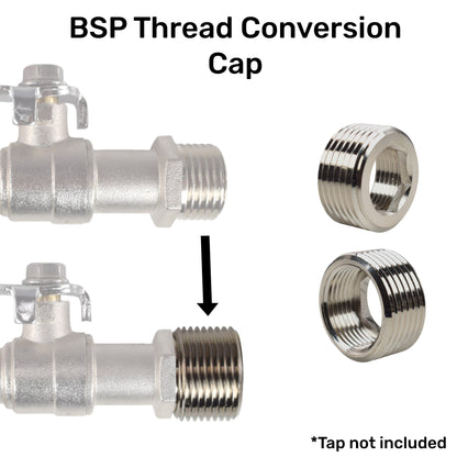 Thread Conversion Cap 1" BSPM - 3/4" BSPF, Nickel Plated