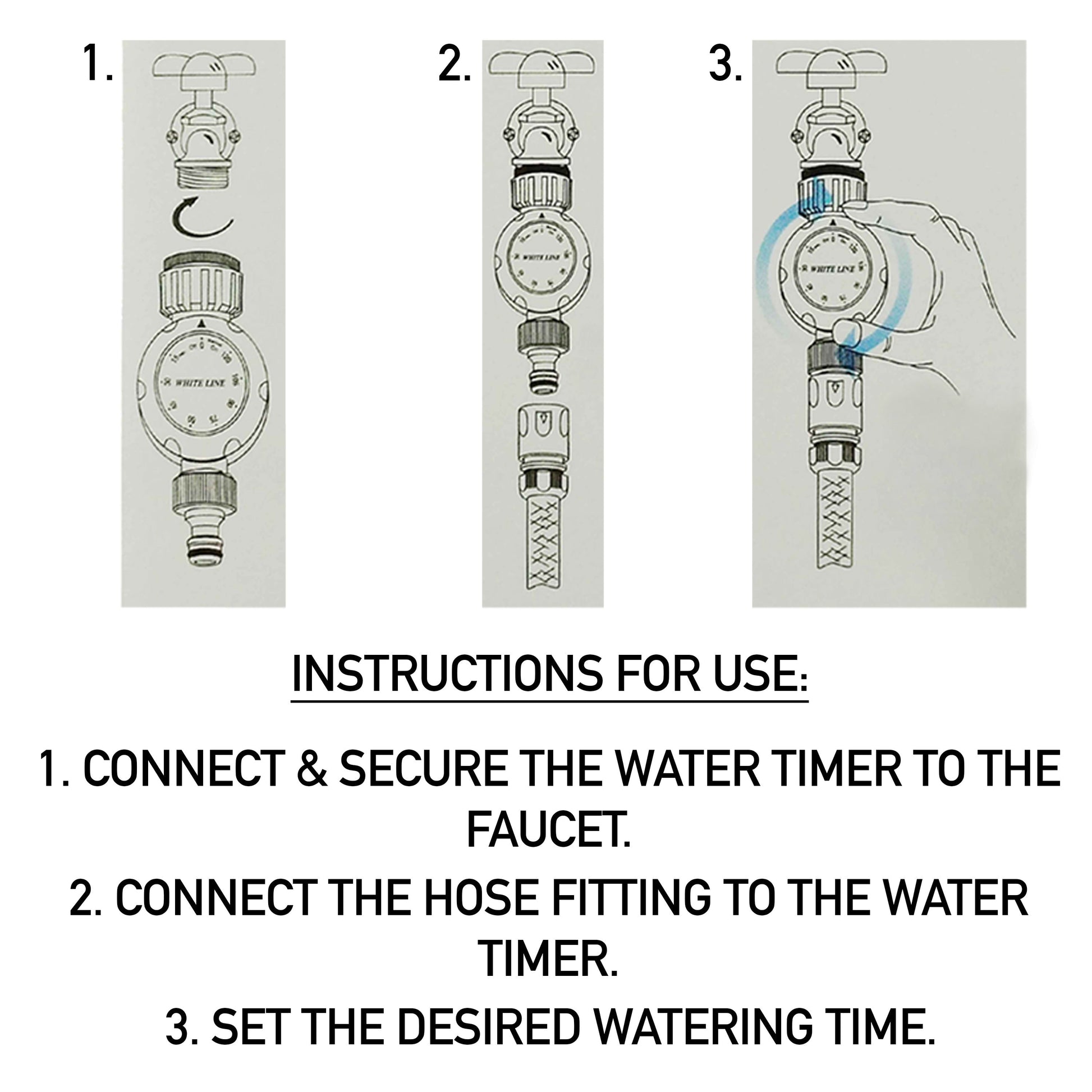 White Line Mechanical Water Timer - Best4Trade-Retail Garden watering