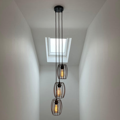 Triple Cluster Pendant Light | Customisable Kitchen Island & Stairwell Lighting UK