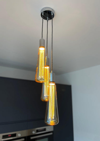 Triple 'Kinna' Cluster Pendant Light | Kitchen Island, Stairwell & Dining Lighting UK