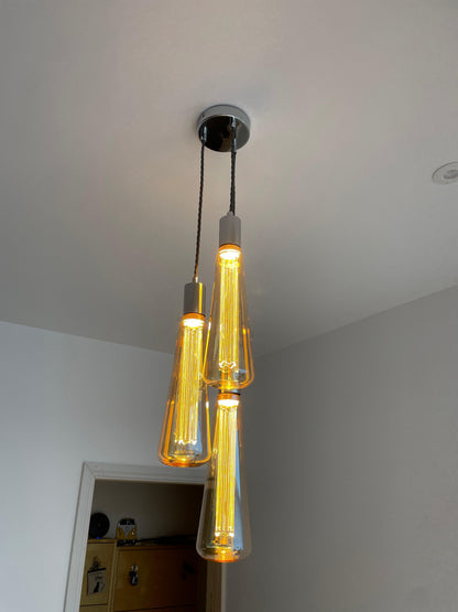 Triple 'Kinna' Cluster Pendant Light | Kitchen Island, Stairwell & Dining Lighting UK