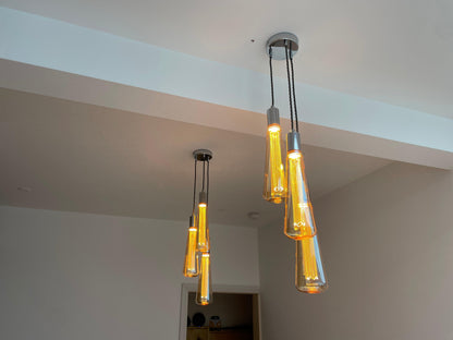 Triple 'Kinna' Cluster Pendant Light | Kitchen Island, Stairwell & Dining Lighting UK