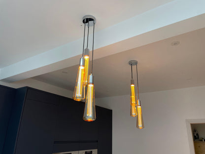 Triple 'Kinna' Cluster Pendant Light | Kitchen Island, Stairwell & Dining Lighting UK