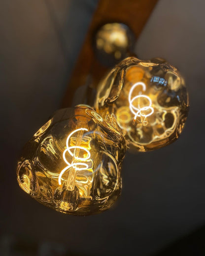 Triple Cluster Pendant Light with Organic Neo Bulbs | Kitchen Island & Stairwell Lighting UK