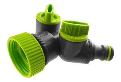 Double Tap Connector with Valves Lime - Best4Trade-Retail Garden watering