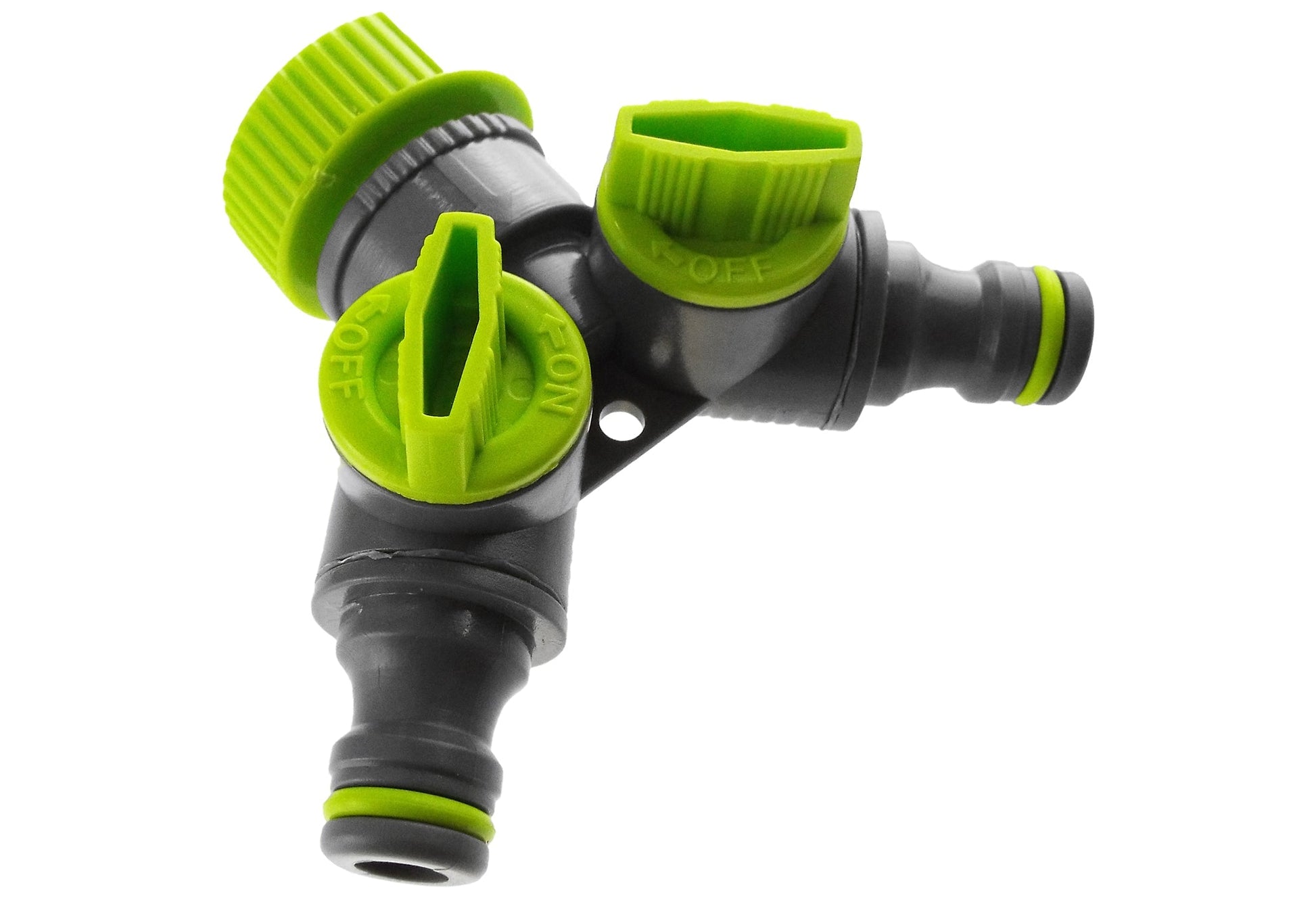 Double Tap Connector with Valves Lime - Best4Trade-Retail Garden watering