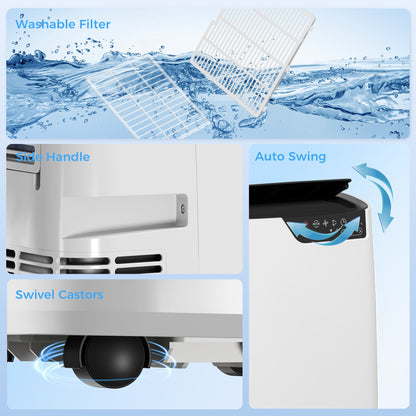 HOMCOM Portable Air Conditioner 14000 BTU, 4-in-1 AC Unit with Cool, Dehumidifier, Fan, Sleep Mode, WiFi Voice Remote Control