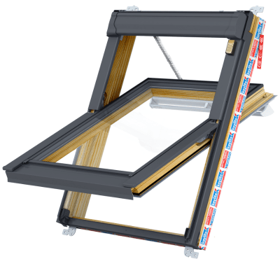 Keylite Pine Centre Pivot Roof Window Hi-Therm Premium Electric - All Sizes - Keylite