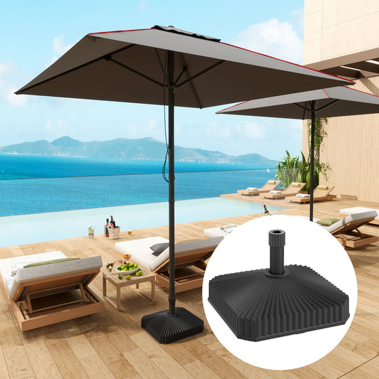 Outsunny Patio Umbrella Stand, Heavy Duty Outdoor Parasol Base, Sand/Water Filled, Black