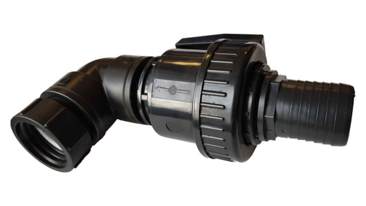 IBC 2” S60X6 Cap with Large Plastic Valve, 2” BSP Elbow and 50mm Barb Straight - Best4Trade-Retail