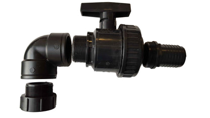 IBC 2” S60X6 Cap with Large Plastic Valve, 2” BSP Elbow and 50mm Barb Straight - Best4Trade-Retail