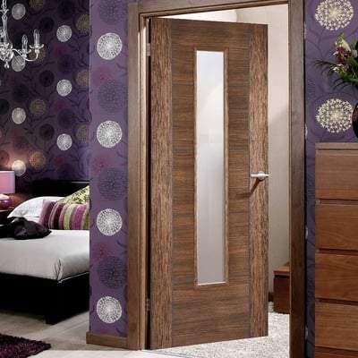 Vancouver Walnut Laminated 1 Glazed Clear Light Panel Interior Door - 1981mm x 838mm - LPD Doors