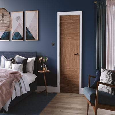 Tres Walnut Pre-Finished Interior Fire Door FD30 - 1981mm x 762mm - LPD Doors