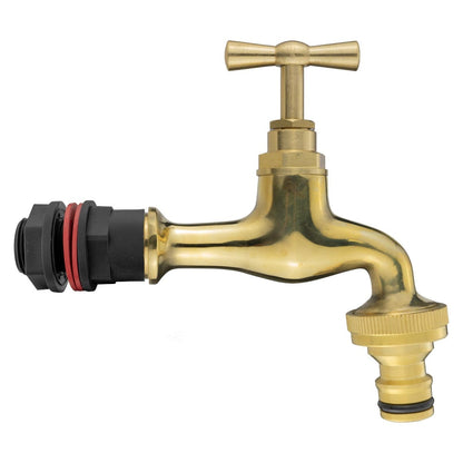 Water Butts Kit 1/2" With Polish Brass Tap & Snap On Connector and Drill Bit - Best4Trade-Retail Tech Hose & Fittings