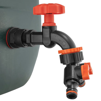 Water Butts Kit 3/4" PP Black Tap and Tap Splitter - Best4Trade-Retail Tech Hose & Fittings