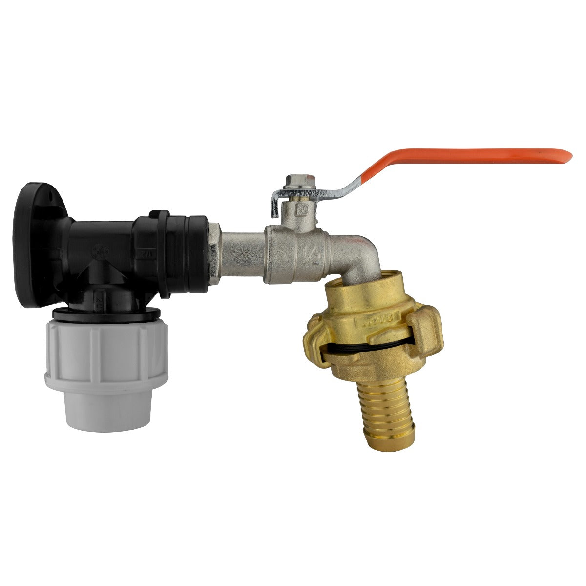Wall Flange Kit 20mm MDPE - Lever Tap 1/2", Geka Barb 3/4" - Best4Trade-Retail Tech Hose & Fittings