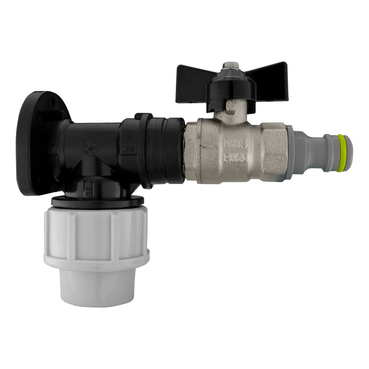 Wall Flange Kit 20mm MDPE - Bib Valve 1/2"BSP & Snap On - Best4Trade-Retail Tech Hose & Fittings