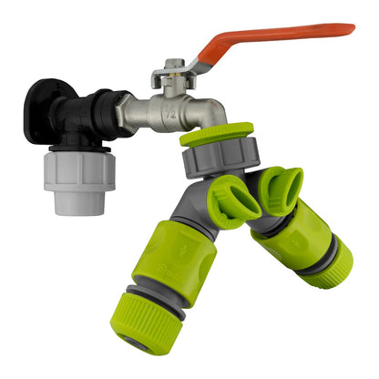Wall Flange Kit 20mm MDPE - Lever Tap & Two Way Splitter & Connectors - Best4Trade-Retail Tech Hose & Fittings