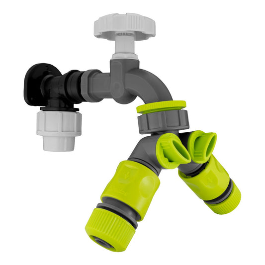 Wall Flange Kit 20mm MDPE - PP Bib Tap with Tap Splitter & Connectors - Best4Trade-Retail Tech Hose & Fittings