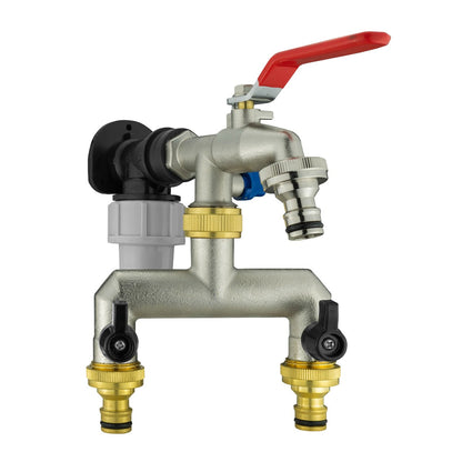 Wall Flange Kit 20mm MDPE - Double Tap with Triple Outlet - Best4Trade-Retail Tech Hose & Fittings