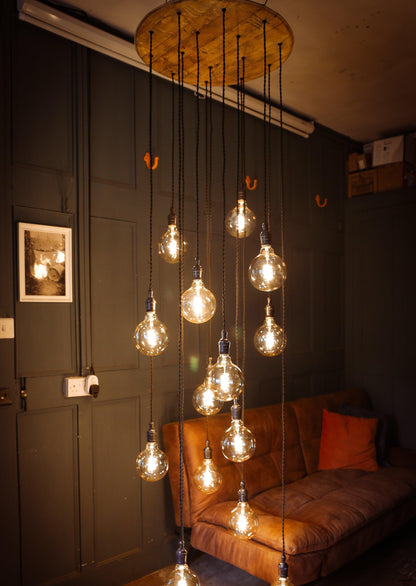 Rustic Cascade Chandelier | 15 Light Stairwell & High Ceiling Lighting UK