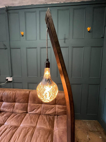 Whiskey Stave Floor Lamp | Reclaimed Oak Rustic Standard Lamp UK