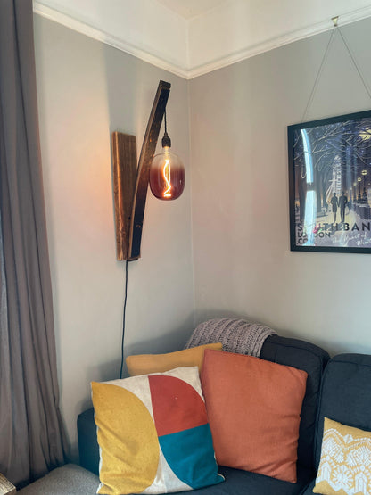 Whiskey Stave Wall Light | Reclaimed Oak Barrel Rustic Wall Lighting UK