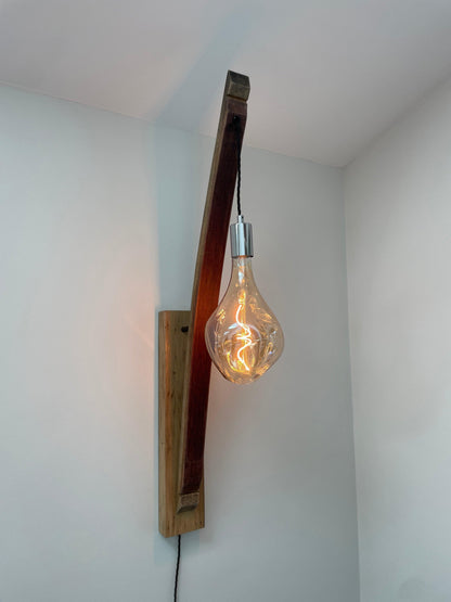 Whiskey Stave Wall Light | Reclaimed Oak Barrel Rustic Wall Lighting UK
