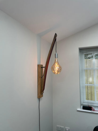 Whiskey Stave Wall Light | Reclaimed Oak Barrel Rustic Wall Lighting UK