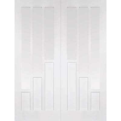 Coventry White Primed 6 Glazed Clear Light Panels Pair Interior Doors - 1981mm x 1524mm - LPD Doors