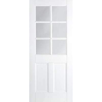 Canterbury White 6 Glazed Clear Light Panels Interior Door - 1981mm x 762m - LPD Doors