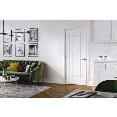 Manhattan White Primed 9 Panel Interior Door - 1981mm x 838mm - LPD Doors