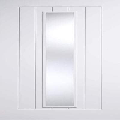 Mexicano White Primed 1 Glazed Clear White Panel Interior Door - 1981mm x 762mm - LPD Doors