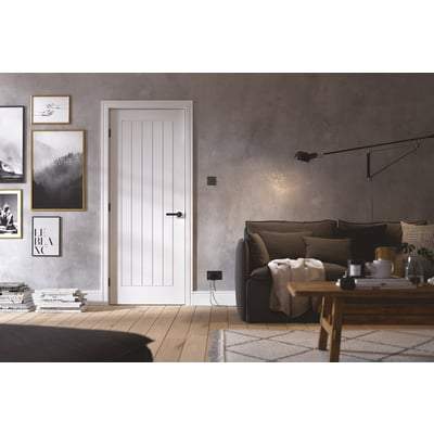 Mexicano White Primed Interior Door - 1981mm x 533mm - LPD Doors