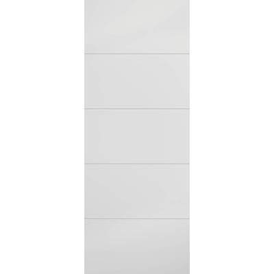Moulded White Horizontal Four Line Primed Interior Fire Door FD30 - 1981mm x 686mm - LPD Doors