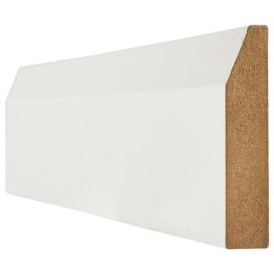 White Primed Chamfered Skirting - 3000mm x 95mm - LPD Doors