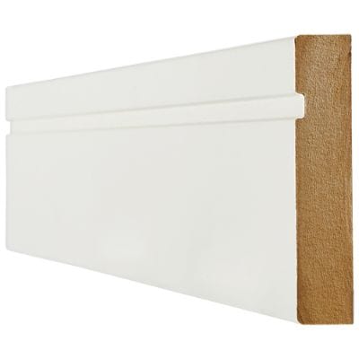 White Primed Single Groove Skirting  - 3000mm x 146mm - LPD Doors