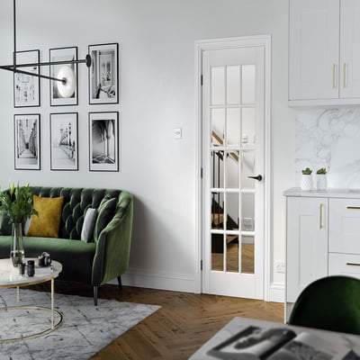 SA White Primed 15 Glazed Clear Light Panels Interior Door - 1981mm x 686mm - LPD Doors