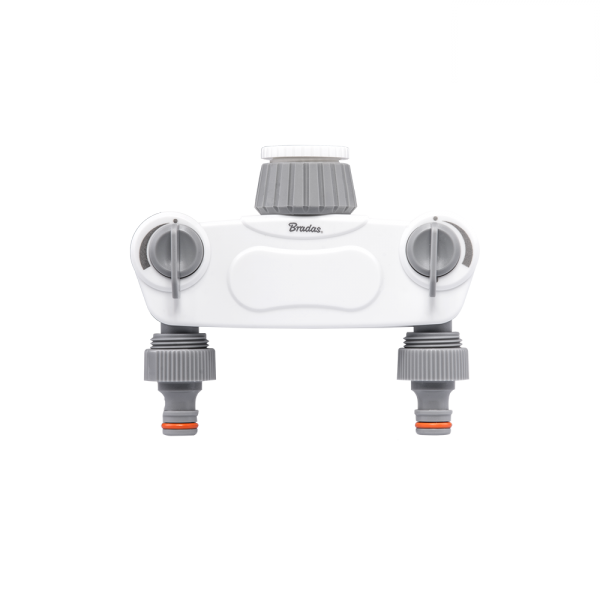 White Line Solid 2-Way Manifold with 1" or 3/4" Tap Valves - Best4Trade-Retail Garden watering