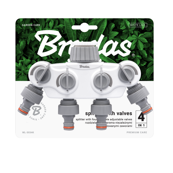 White Line 4-way Manifold with 1 "or 3/4" BSP Tap Connection - Best4Trade-Retail Garden watering