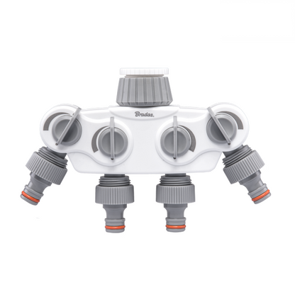 White Line 4-way Manifold with 1 "or 3/4" BSP Tap Connection - Best4Trade-Retail Garden watering