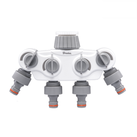 White Line 4-way Manifold with 1 "or 3/4" BSP Tap Connection - Best4Trade-Retail Garden watering