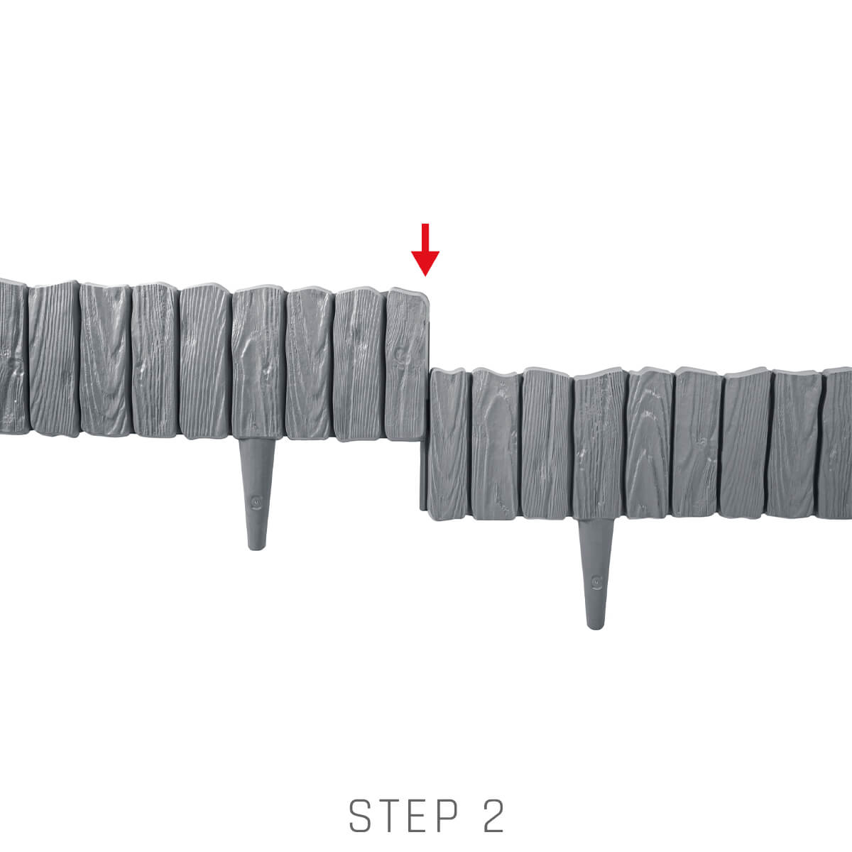 Lawn Edging, Plastic Palisade Wood Effect, 2.32m, Gray - Best4Trade-Retail Garden tools & Accesories