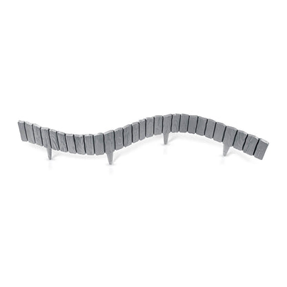 Lawn Edging, Plastic Palisade Wood Effect, 2.32m, Gray - Best4Trade-Retail Garden tools & Accesories